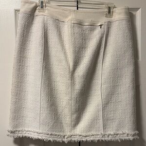 White House Black Market Textured Cream Pencil Skirt